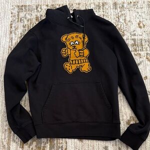 Sandro Black Hoodie with Bear Design
